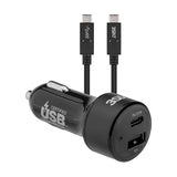 3SIXT Car Charger 27W USB-C Power Delivery + USB-C/C Cable 1m - Black