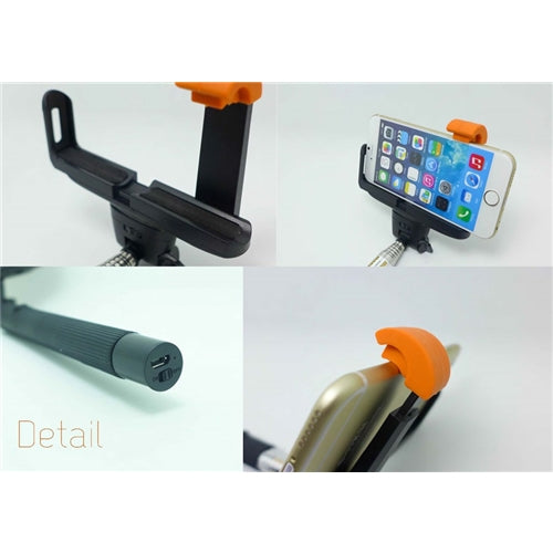 Selfie Stick with built in Bluetooth Shutter Black - No remote or Cable Required 4