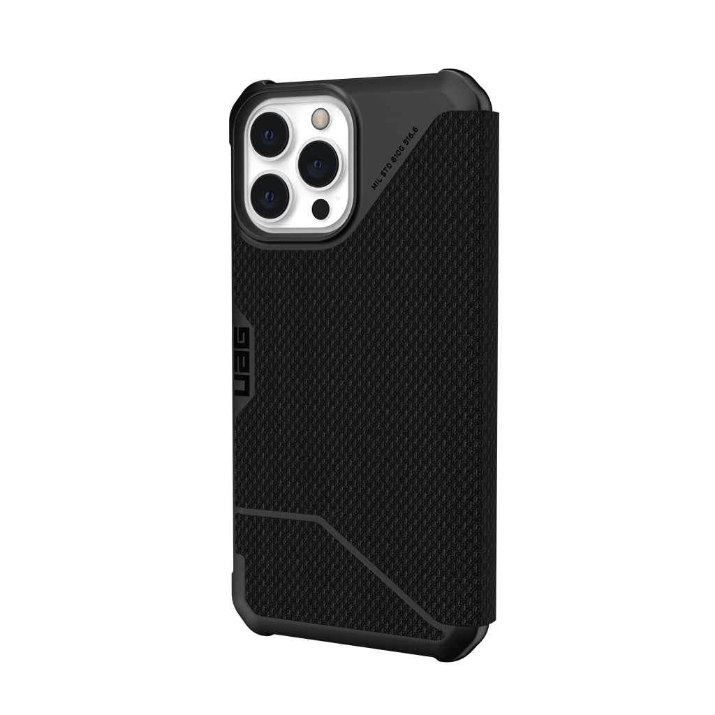 UAG Metropolis Folio Rugged Case iPhone 13 Pro Kevlar Black with FREE SCREEN GUARD