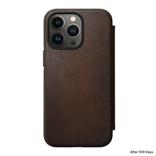Load image into Gallery viewer, Nomad Modern Leather Folio w/ MagSafe For iPhone 13 Pro - RUSTIC BROWN - Mac Addict