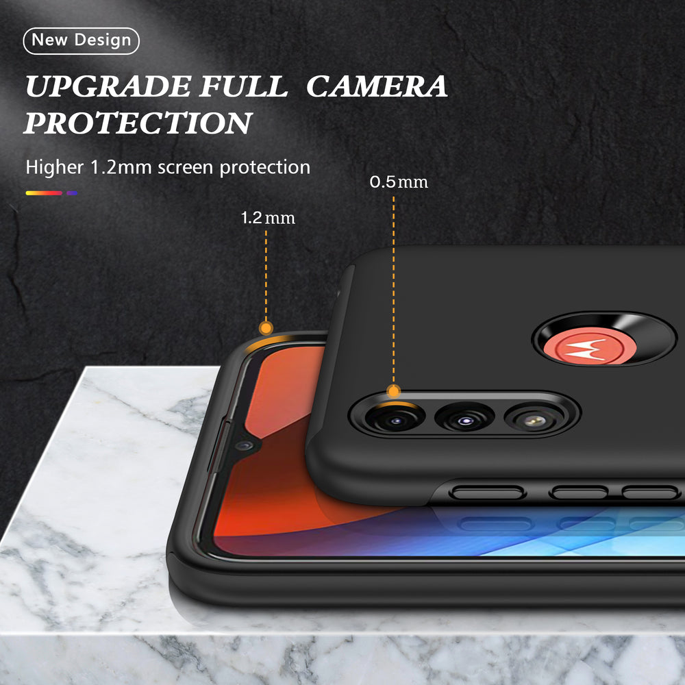Rugged & Protective Armor Case Moto E7 Power 2021 & Ring Holder - Black 7