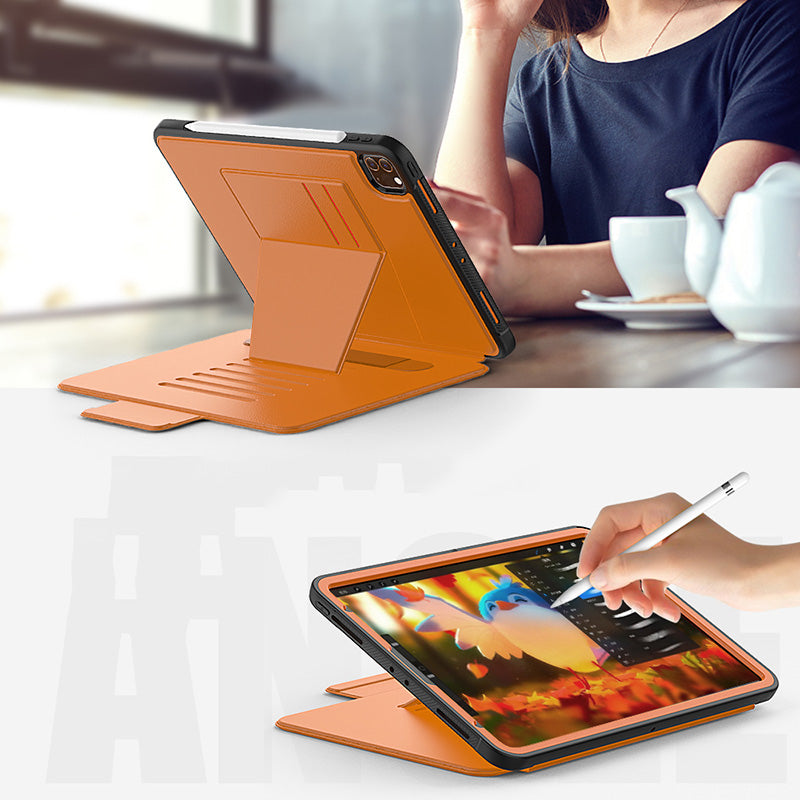 Folio Synthetic Leather Folio Case iPad Pro 11 & Air 5 & 4 with Kickstand - Brown