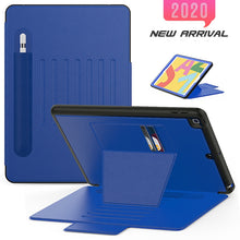 Load image into Gallery viewer, Folio Rugged Synthetic Leather Case iPad 9th &amp; 8th &amp; 7th Mag Latch &amp; Kickstand - Blue