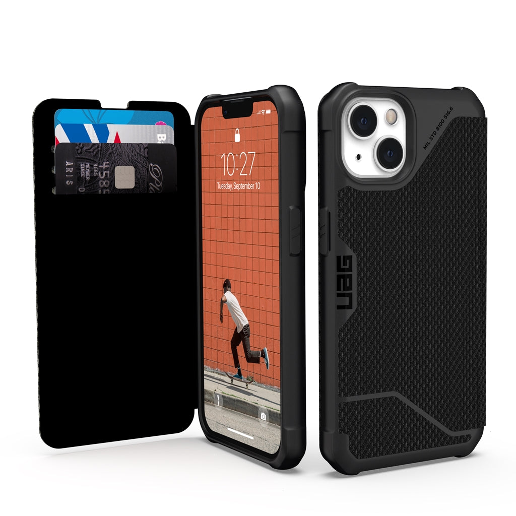 UAG Metropolis Folio Rugged Case iPhone 13 Standard 6.1 Kevlr Black