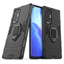 Load image into Gallery viewer, Rugged &amp; Protective Armour Case Oppo X3 Neo Built in Ring Holder - Black