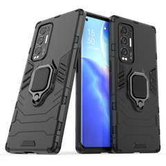 Rugged & Protective Armour Case Oppo X3 Neo Built in Ring Holder - Black