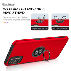 Rugged & Protective Armor Case Moto G9 Plus & Ring Holder - Red