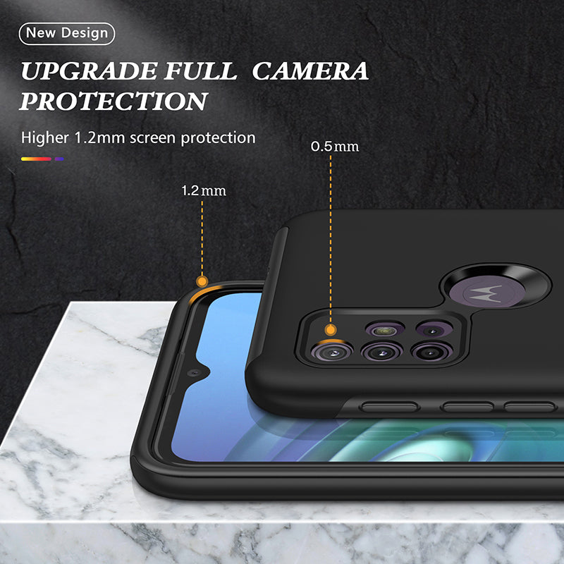 Rugged & Protective Armor Case Moto G10 / G30 & Ring Holder - Black