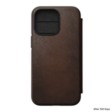 Load image into Gallery viewer, Nomad Modern Leather Folio w/ MagSafe For iPhone 13 Pro - RUSTIC BROWN - Mac Addict