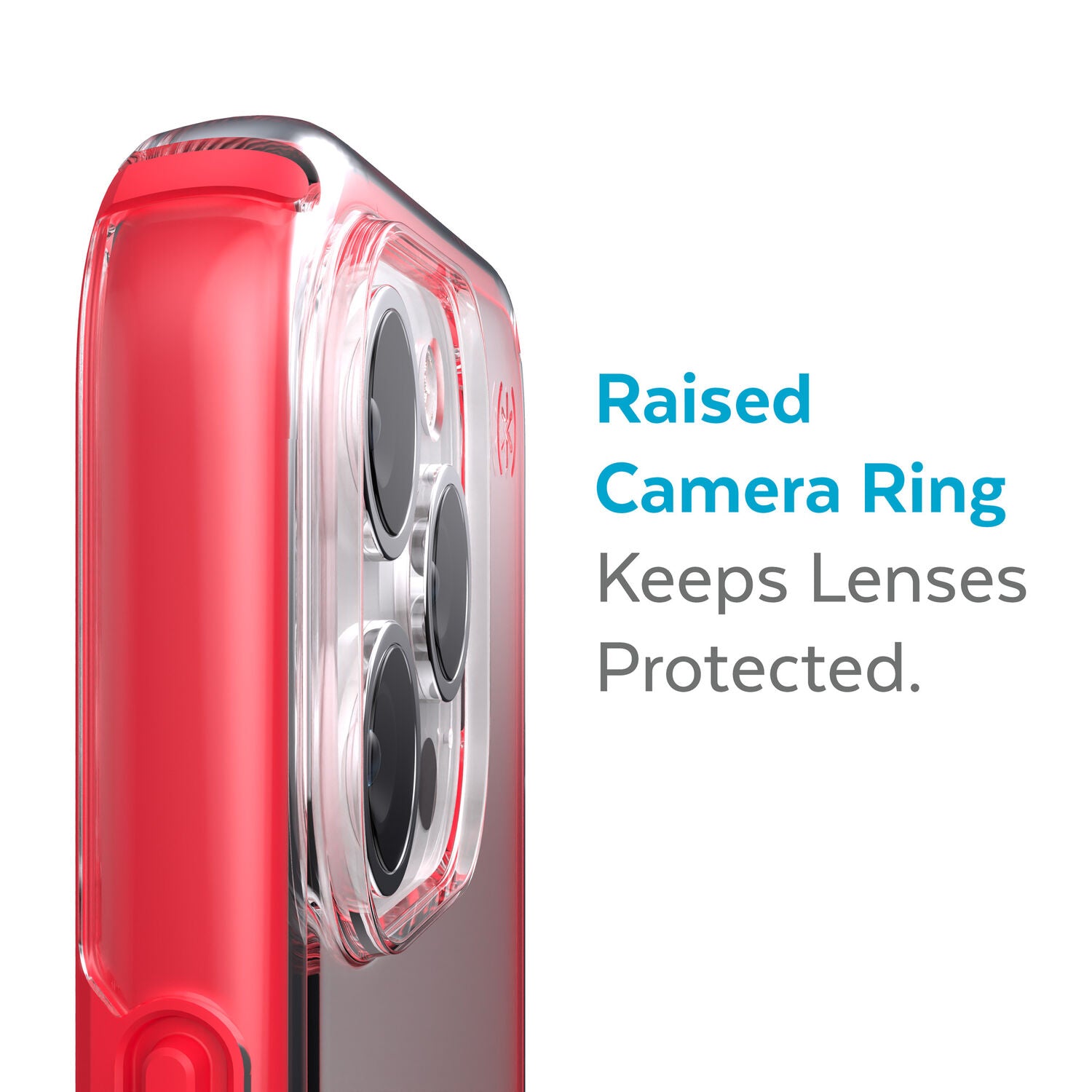 Speck Presidio Perfect Clear Impact Geometry Case iPhone 13 Pro Max 6.7 Red