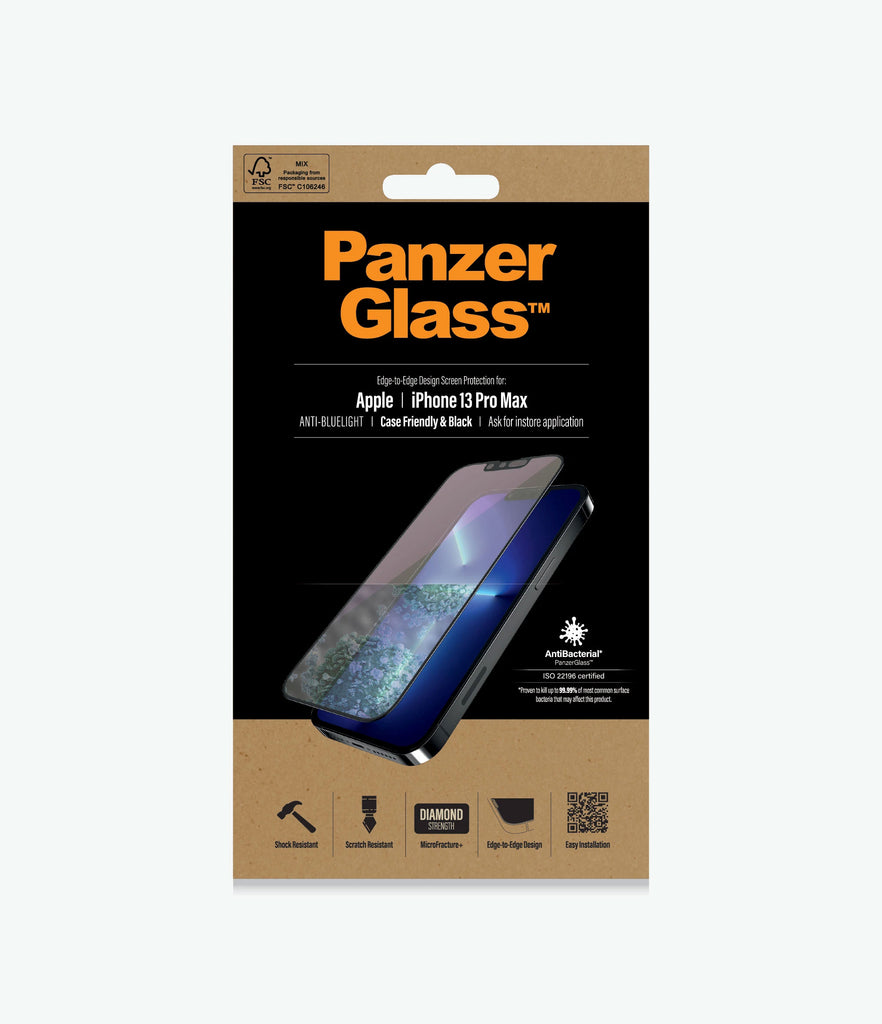 PanzerGlass Screen Guard iPhone 13 Pro Max 6.7 Anti Bluelight Black Frame