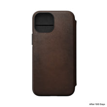 Load image into Gallery viewer, Nomad Modern Leather Folio w/ MagSafe For iPhone 13 mini - RUSTIC BROWN - Mac Addict