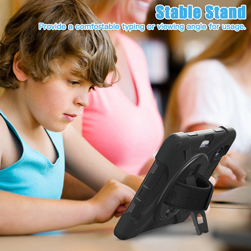 Rugged Protective Case Screen Guard, Hand & Shoulder Strap iPad Mini 6 / 7 - Black