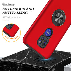 Rugged & Protective Armor Case Moto G9 Play & Ring Holder - Red