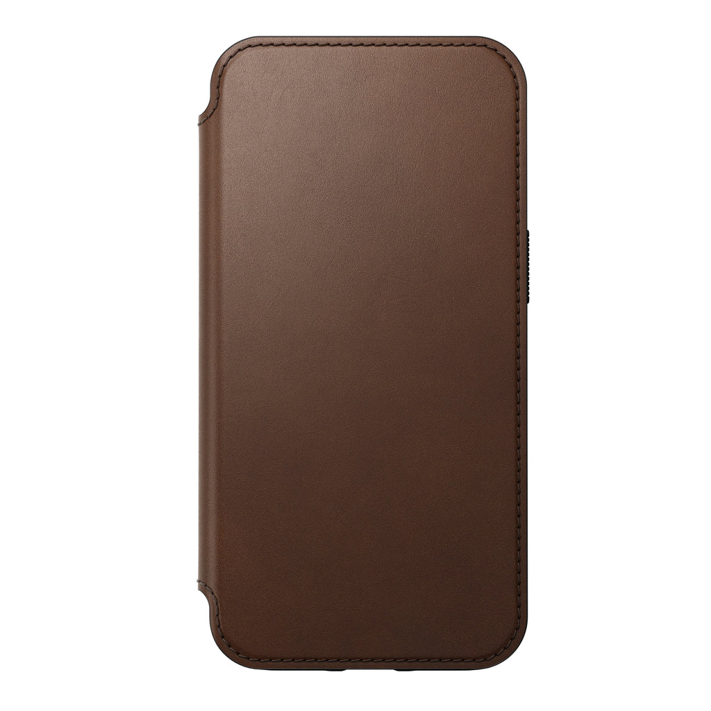 Nomad Modern Leather Folio w/ MagSafe For iPhone 13 - RUSTIC BROWN - Mac Addict