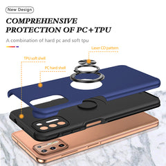 Rugged & Protective Armor Case Moto G9 Plus & Ring Holder - Blue