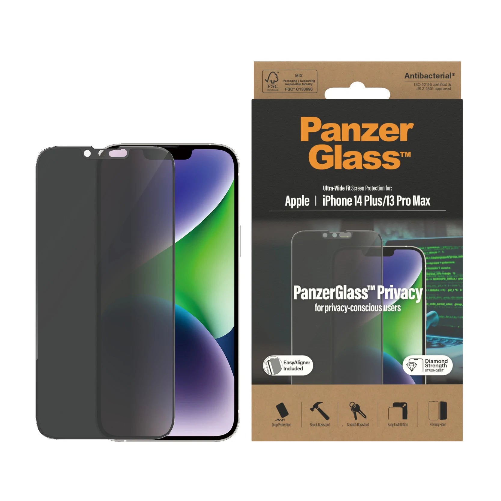 PanzerGlass Screen Guard Privacy iPhone 14 Plus 6.7 & 13 Pro Max