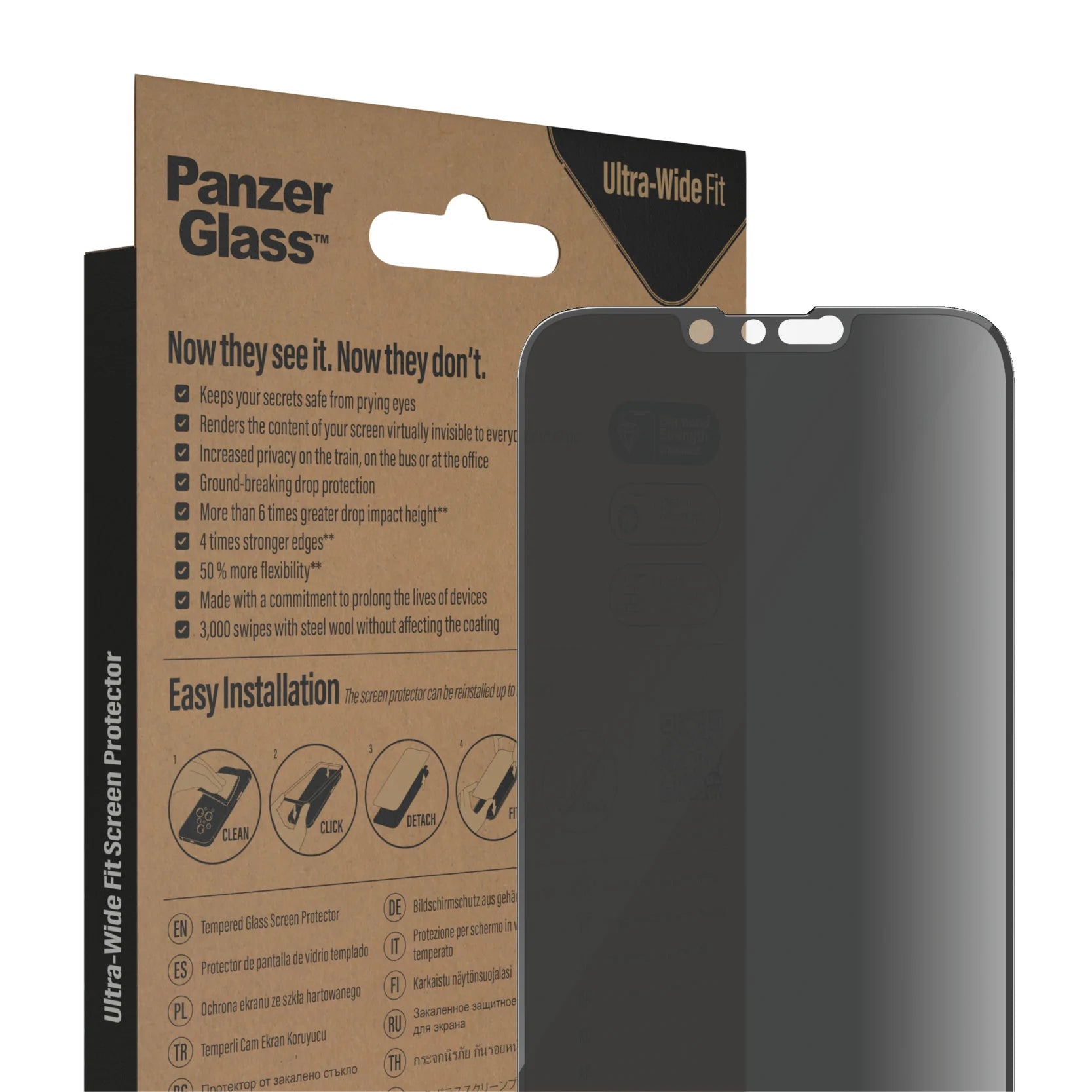 PanzerGlass Screen Guard Privacy iPhone 14 Plus 6.7 & 13 Pro Max