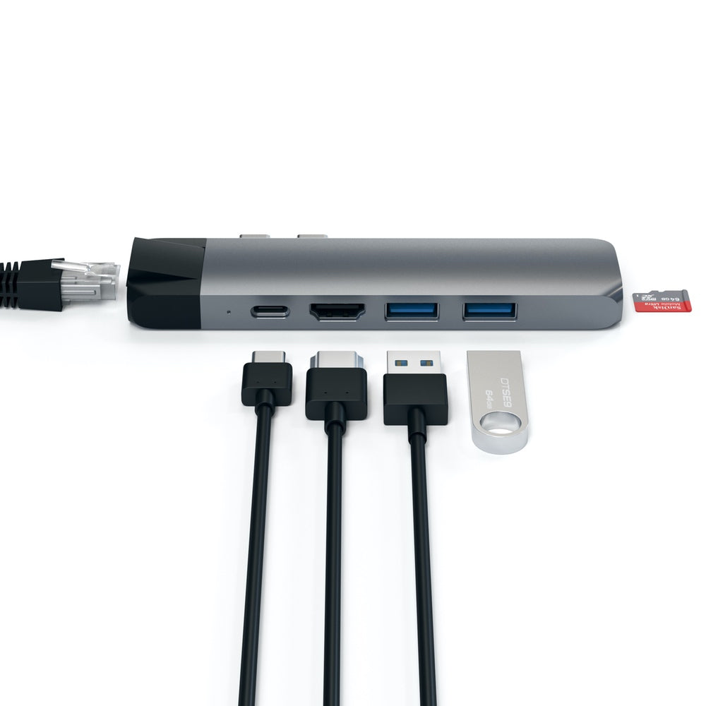 Satechi USB-C Pro Hub with Ethernet & 4K HDMI - Space Grey