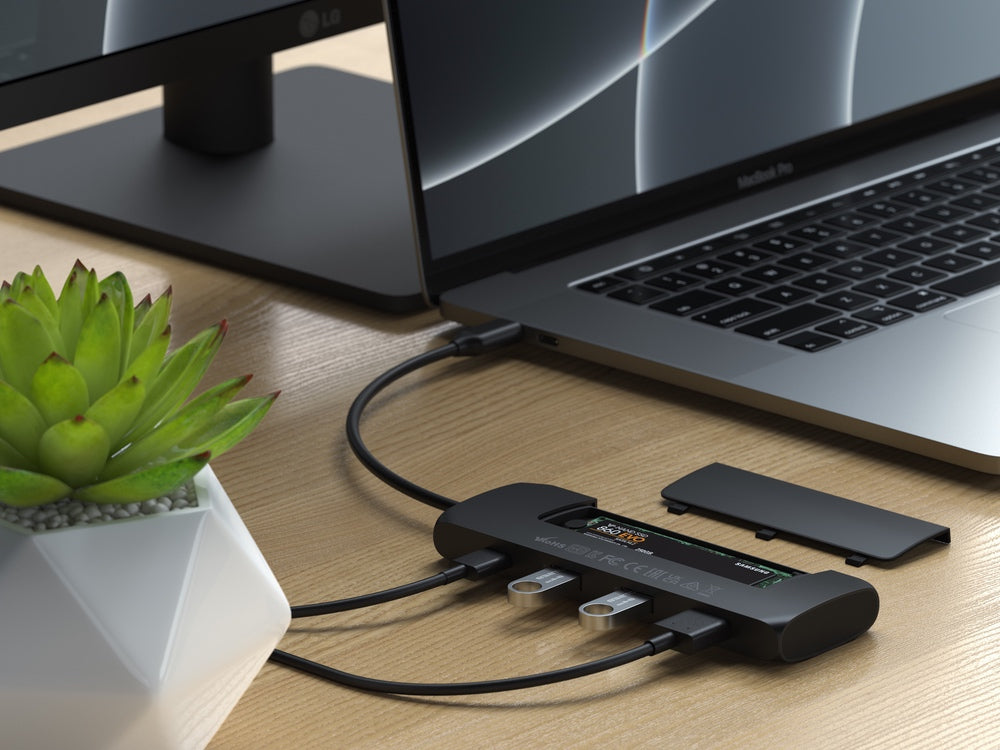 Satechi USB-C Hybrid Multiport Adapter with SSD Enclosure (Black)