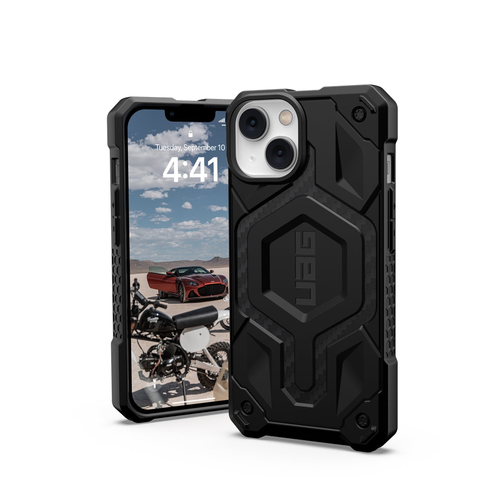 UAG Monarch Pro Rugged MagSafe Case iPhone 15 Standard 6.1 Carbon Fiber