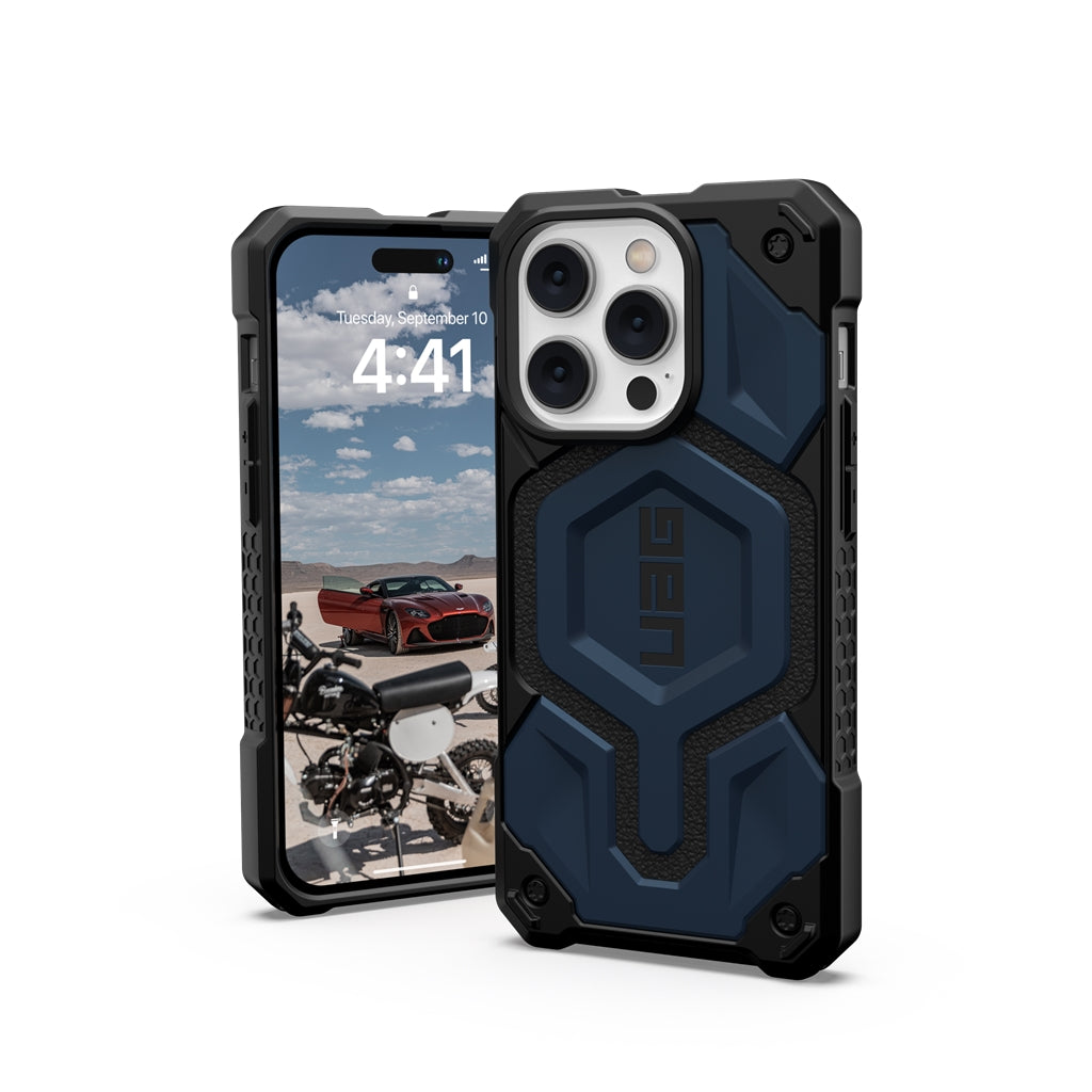 UAG Monarch Pro Rugged MagSafe Case iPhone 15 Pro Max 6.7 Mallard Blue