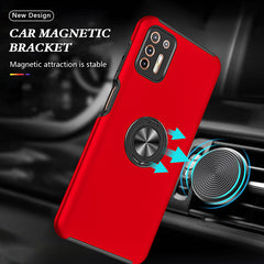 Rugged & Protective Armor Case Moto G9 Plus & Ring Holder - Red