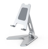 Aluminium Foldable Mobile & Tablet Stand Strong & Light weight - (Medium size) Silver