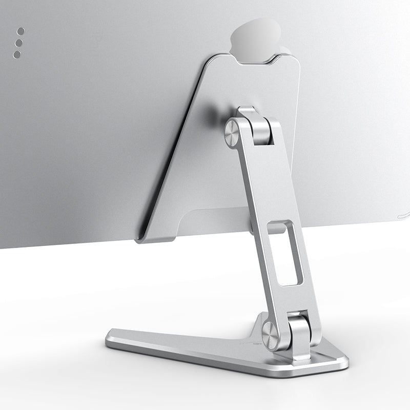 Aluminium Foldable Mobile & Tablet Stand Strong & Light weight - (Medium size) Silver 7