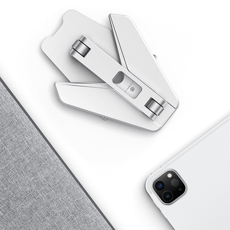 Aluminium Foldable Mobile & Tablet Stand Strong & Light weight - (Medium size) Silver 9