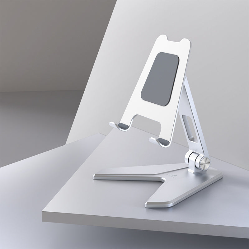 Aluminium Foldable Mobile & Tablet Stand Strong & Light weight - (Medium size) Silver 6