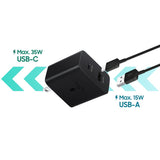 Samsung Wall Charger (AU) Fast Charger 35W Adapter Duo_TA220 USB-C & USB-A