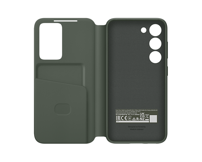 Samsung Official Smart Clear View Wallet Case S23 Standard 6.1 inch - Khaki Green