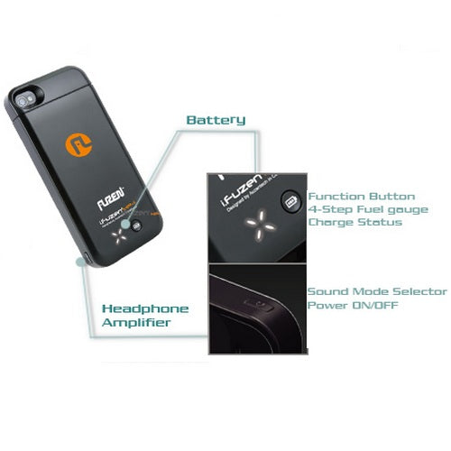 Auzentech i.Fuzen HP1 Dual Audio, Power, Protection for iPhone 4 Black 2