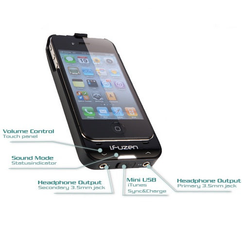 Auzentech i.Fuzen HP1 Dual Audio, Power, Protection for iPhone 4 Black 4