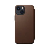 Nomad Modern Leather Folio w/ MagSafe For iPhone 13 mini - RUSTIC BROWN - Mac Addict