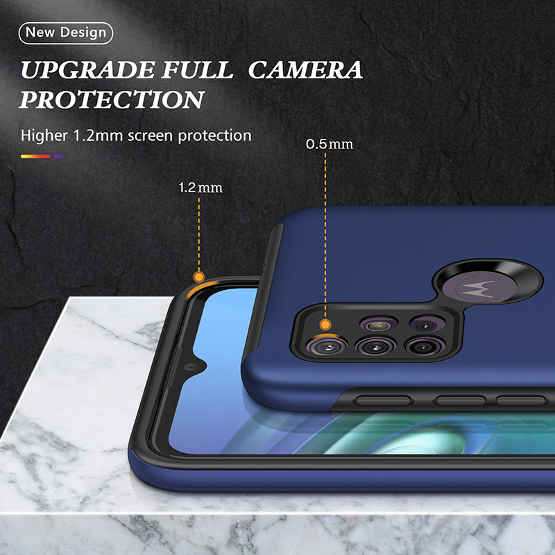 Rugged & Protective Armor Case Moto G10 / G30 & Ring Holder - Blue