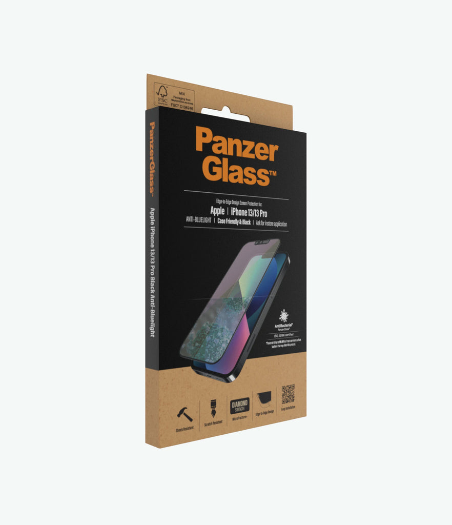 PanzerGlass Screen Guard iPhone 13 / 13 Pro 6.1 Anti Bluelight Black Frame
