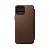 Nomad Modern Leather Folio w/ MagSafe For iPhone 13 mini - RUSTIC BROWN - Mac Addict