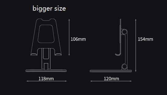 Aluminium Foldable Mobile & Tablet Stand Strong & Light weight - (Medium size) Silver 4