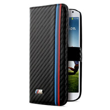 Load image into Gallery viewer, BMW M Collection Carbon Effect Wallet Case Samsung Galaxy S4 - Black 1
