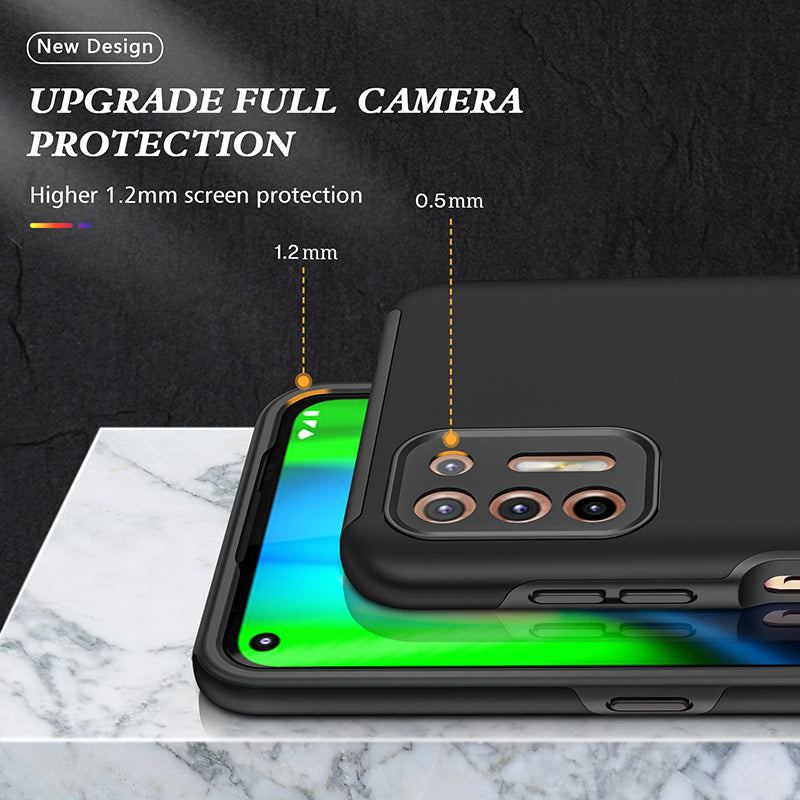 Rugged & Protective Armor Case Moto G9 Plus & Ring Holder - Black