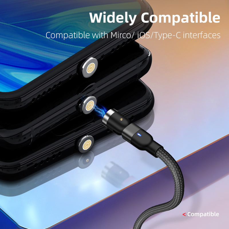 Multi Connectors Magnetic Charge & Data 1M 3A Braided Cable USB C / Micro USB / Lightning6