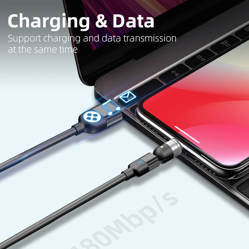 Multi Connectors Magnetic Charge & Data 1M 3A Braided Cable USB C / Micro USB / Lightning 8