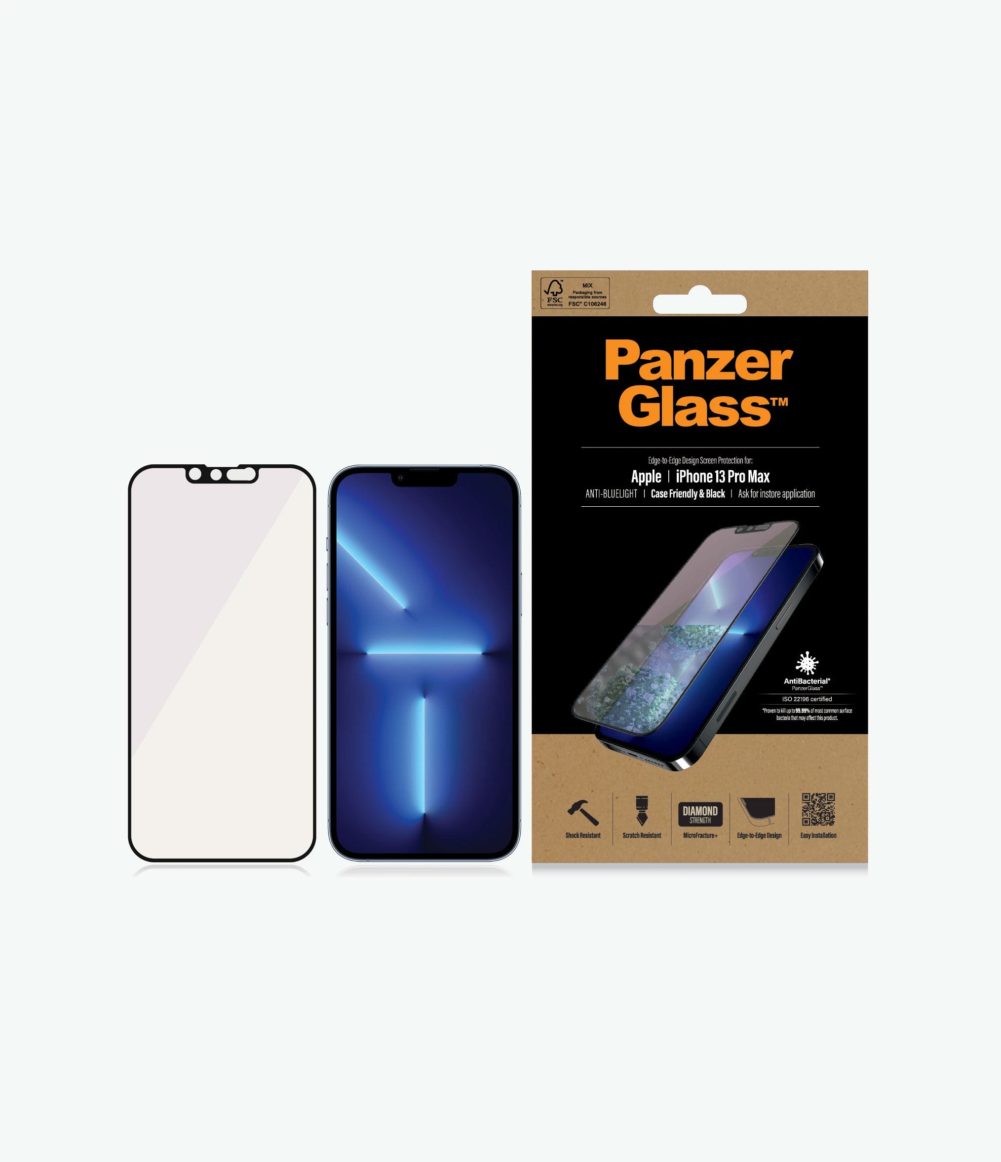 PanzerGlass Screen Guard iPhone 13 Pro Max 6.7 Anti Bluelight Black Frame