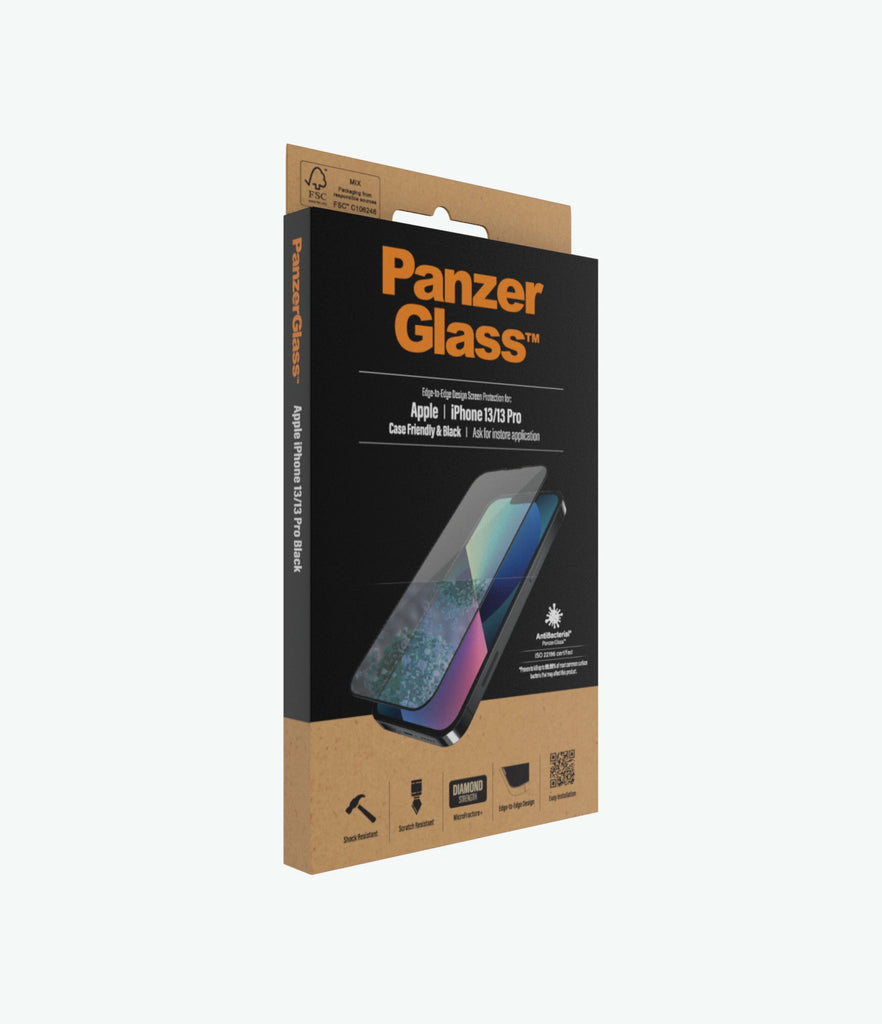 PanzerGlass Screen Guard iPhone 13 / 13 Pro 6.1 Case Friendly Black Frame