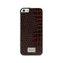 Load image into Gallery viewer, Patchworks Leather Snap Back Case iPhone 5 / 5S Croco Style - Dark Brown 5