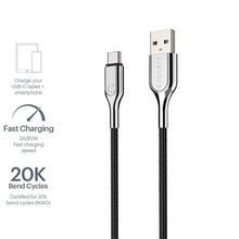 Load image into Gallery viewer, Cygnett Armoured Aramid Fibre 2M USB-C to USB-A USB 2.0 Cable 5