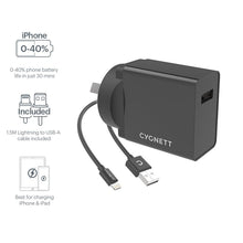 Load image into Gallery viewer, Cygnett 12W Wall Charger &amp; Lightning to USB-A Cable 1