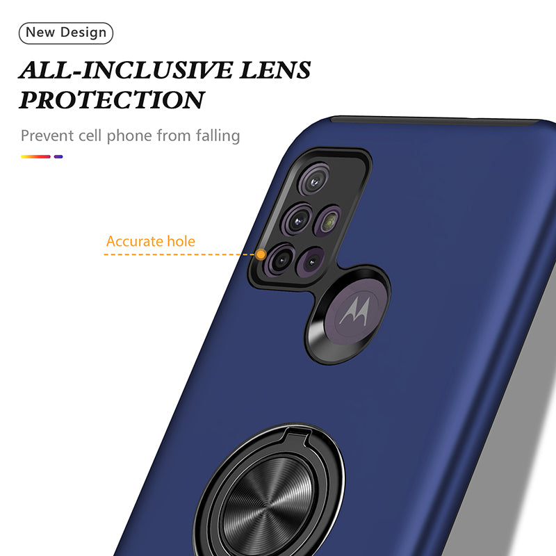Rugged & Protective Armor Case Moto G10 / G30 & Ring Holder - Blue